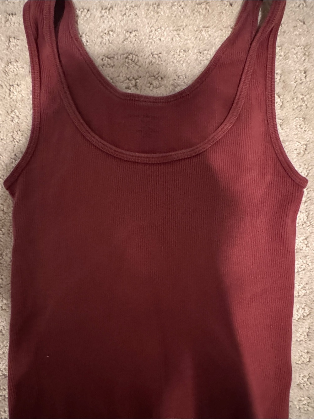 Brandy Melville Sleeveless Ribbed Tank Top - Burgundy